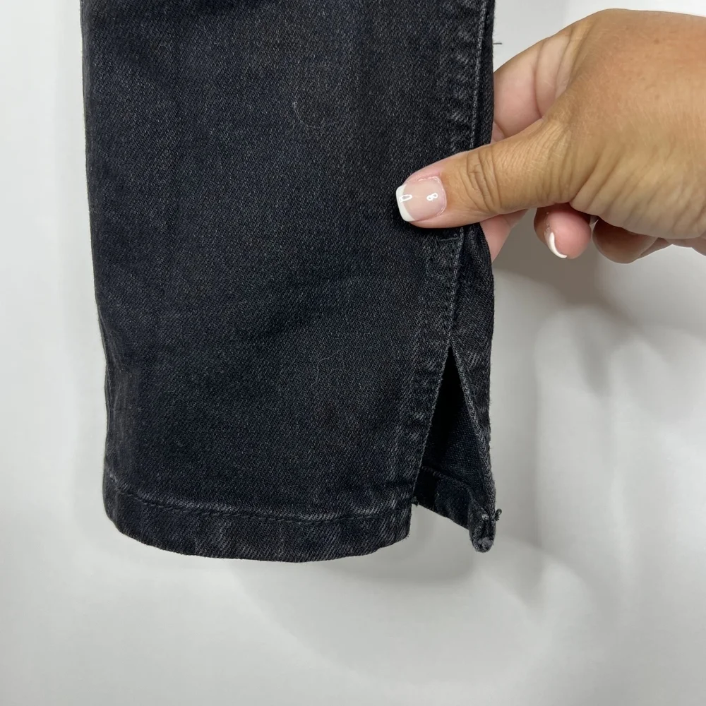 2/$30 ZARA Split Ankle Skinny Jeans 2 Rinsed Black High Rise #5724
